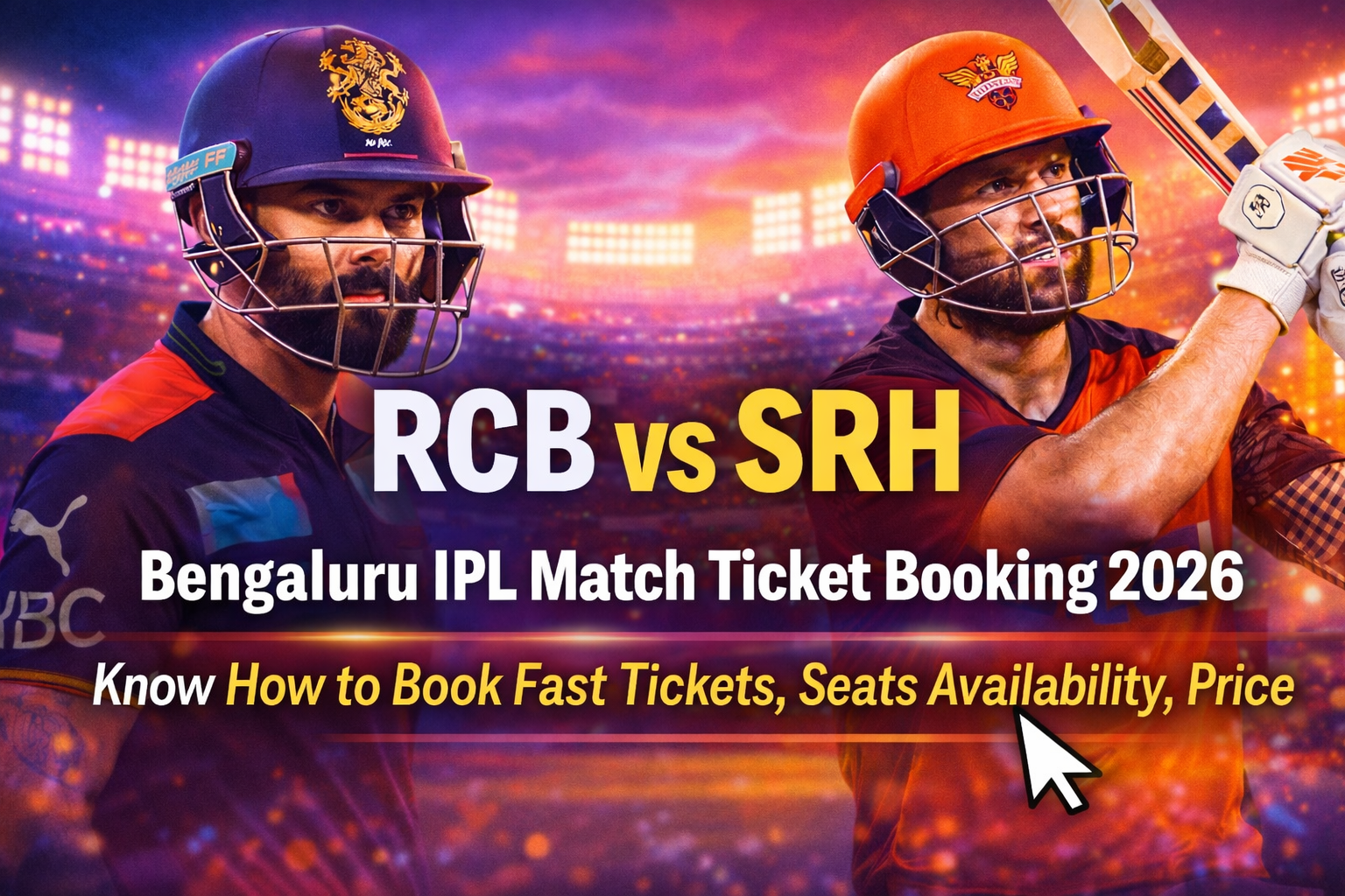 RCB vs SRH Bengaluru IPL Match Ticket Booking 2026