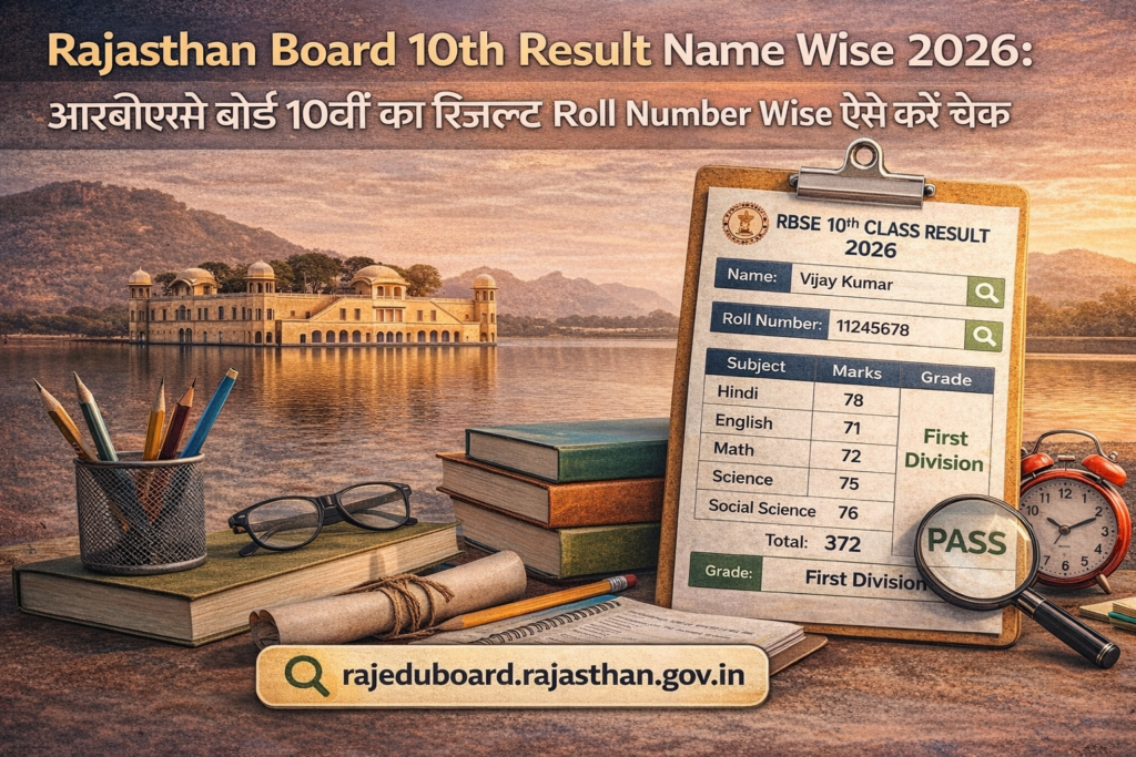 Rajasthan Board 10th Result Name Wise 2026