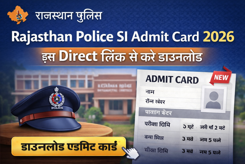 Rajasthan Police SI Admit Card 2026
