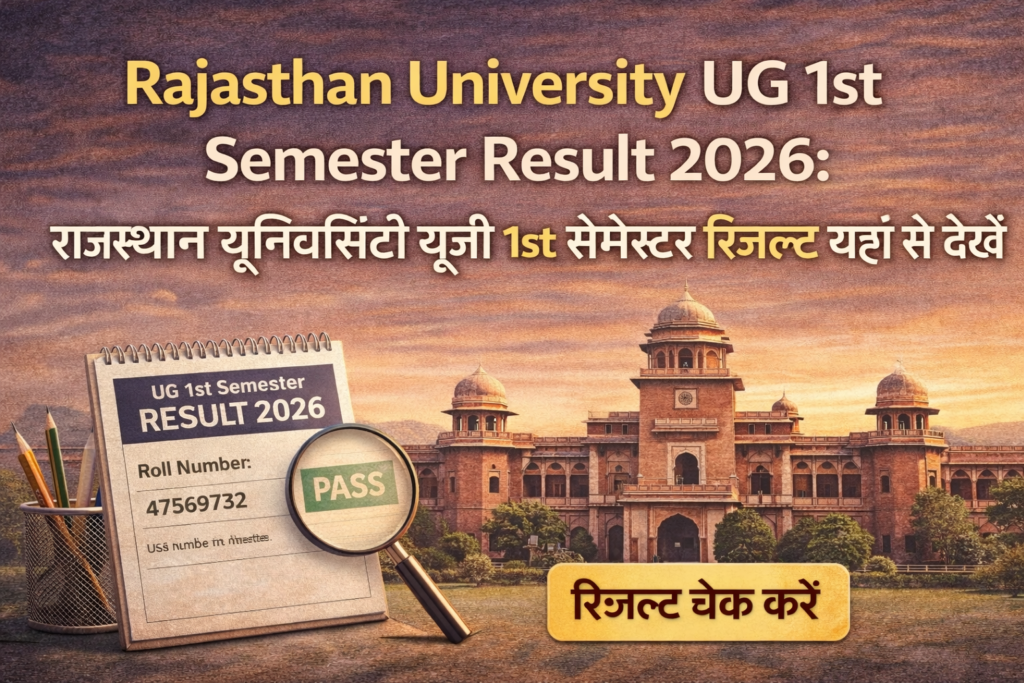 Rajasthan University UG 1st Semester Result 2026