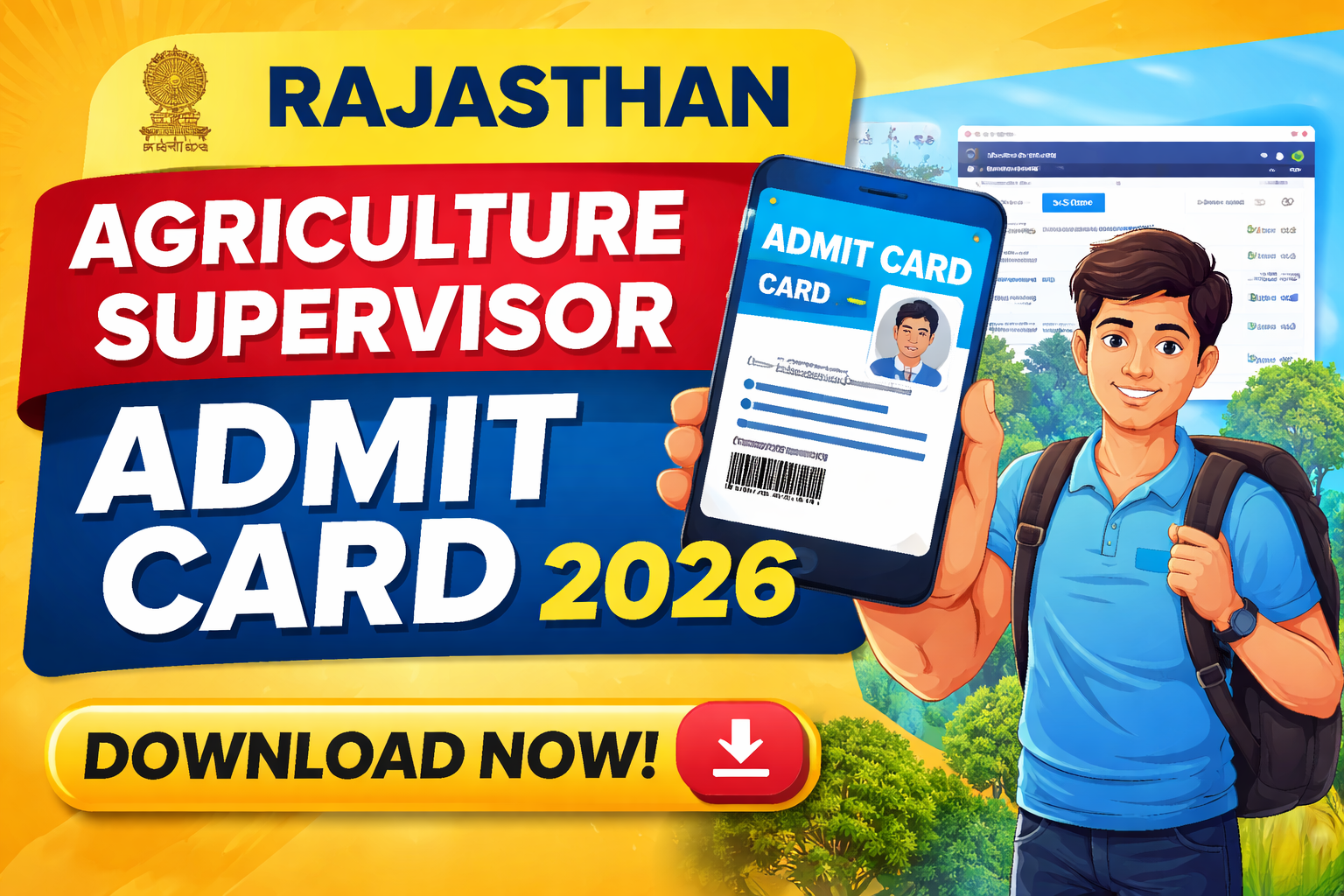 Rajasthan Agriculture Supervisor Admit Card 2026